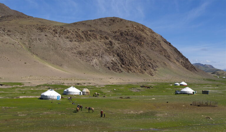 Kazakh community in western Mongolia